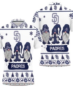 Stay Festive All Season Long with San Diego Padres Christmas Gnomes on a Cool 3D Polo Shirt with All-Over Print