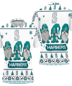 Stay Festive All Season Long with Seattle Mariners Christmas Gnomes on a Cool 3D Polo Shirt with All-Over Print