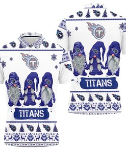 Stay Festive All Season Long with Tennessee Titans Christmas Gnomes on a Breathable 3D All-Over Print Polo Shirt