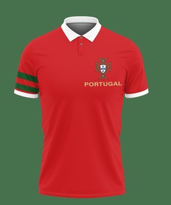 Stay Sporty and Confident in Red with Our 3D Printed Cristiano Ronaldo Portugal Tnt-Lt Polo Shirt