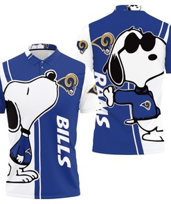 Stay Stylish and Warm with the Los Angeles Rams Snoopy Lover 3D Printed Polo Shirt All Over Print Shirt 3D T-shirt