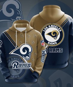 Stay Warm and Cozy with Los Angeles Rams All Over Print Hoodie for Women