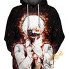 Stay Warm and Stylish with Ken Kaneki White Hair Hoodie 3D