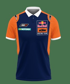 Stay ahead of the curve with this Blue 3D Printed Ktm Racing Nth-Nh Polo Shirt personalized 3D polo shirt design