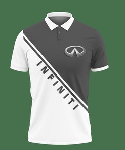 Stay comfortable all day long in this Grey Infiniti An-Va Polo Shirt Ver 1 made of Breathable Fabric