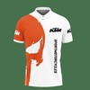 Stay cool and comfortable in this Orange 3D Printed Ktm Racing Nct-Va Polo Shirt Ver 2 made of Breathable Fabric