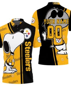 Stay cool and stylish with this Personalized 3D All Over Print Polo Shirt featuring Pittsburgh Steelers Snoopy design.