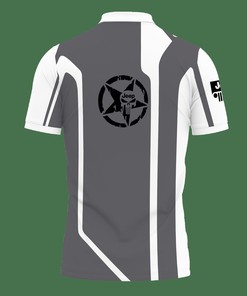 Stay cool in this Grey 3D Printed Jeep Wrangler Nct-Va Polo Shirt Ver 2 while enjoying your off road adventures