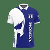 Stay cool in this Honda Lph-Ht 3D Printed Polo Shirt with Breathable Fabric and a Stylish Polo Collar, available in Blue