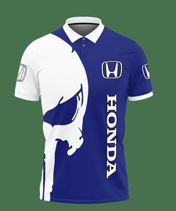 Stay cool in this Honda Lph-Ht 3D Printed Polo Shirt with Breathable Fabric and a Stylish Polo Collar, available in Blue