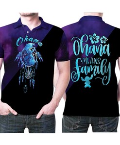 Stay in Touch with Your Ohana's Dreams with Our Stitch Ohana Means Family Dreamcatcher 3D All-Over Print Polo Shirt