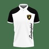 Stay sleek and stylish with this Black 3D Printed Lamborghini Nct-Va Polo Shirt Ver 1