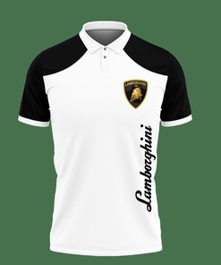 Stay sleek and stylish with this Black 3D Printed Lamborghini Nct-Va Polo Shirt Ver 1