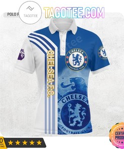 Stay stylish and comfortable in the classic Chelsea FC Blue White Polo Shirt V4, featuring the iconic team logo
