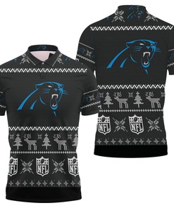 Stay warm and festive in this Carolina Panthers NFL Ugly Sweatshirt Christmas 3D Polo Shirt