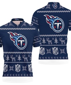 Stay warm while supporting the Tennessee Titans with a Ugly Sweatshirt Christmas-themed 3D All Over Print Polo Shirt