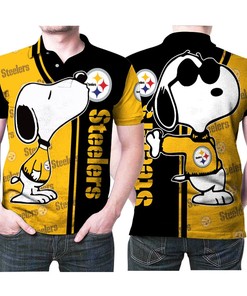 Steelers lovers unite with Snoopy Kiss Pittsburgh Steelers Logo 3D All Over Print Polo Shirt