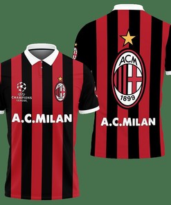 Step Up Your Style with Red: 3D Printed AC Milan NQP-HT Polo Shirt Ver 3 with 3d T-Shirt Blender Idea