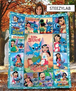 Stitch Fleece Blanket for Disney Birthday Gift with Cute Stitch Gifts and Custom Name