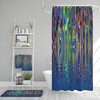 Stormy Boho Abstract Shower Curtain Bathroom Set with Optional Bath Mat and Towels