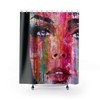 Street Art Shower Curtain, Original Woman's Face Artwork, Beautiful Bath Decor