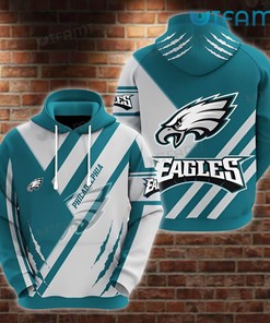 Stripe Pattern Blue White Logo Philadelphia Eagles 3D Hoodie with Custom Design