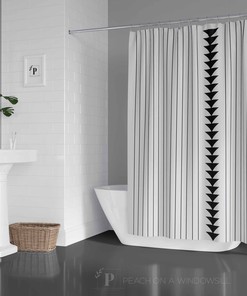 Stripe Shower Curtain with Triangles, Bring a Modern Touch to Your Bathroom Decor