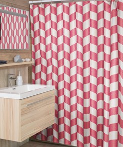 Striped Christmas Shower Curtain - Retro Bathroom Accessories and Backdrop for a Cozy Home