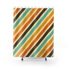 Striped Retro Shower Curtain, 60's 70's Hippie Bathroom Accessory, Tub Curtain