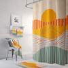 Stunning Sunset Scene in Abstract Shower Curtain with Optional Matching Towels and Mat for Modern Bathroom Decor