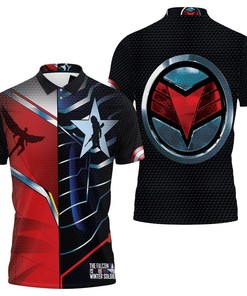 Style Up as Falcon New Captain America with Half Costume Style 3D All Over Print Polo Shirt