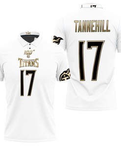 Style it up with Ryan Tannehill #11 Nfl Great Player White 100th Season Golden Edition Jersey Style Polo Shirt