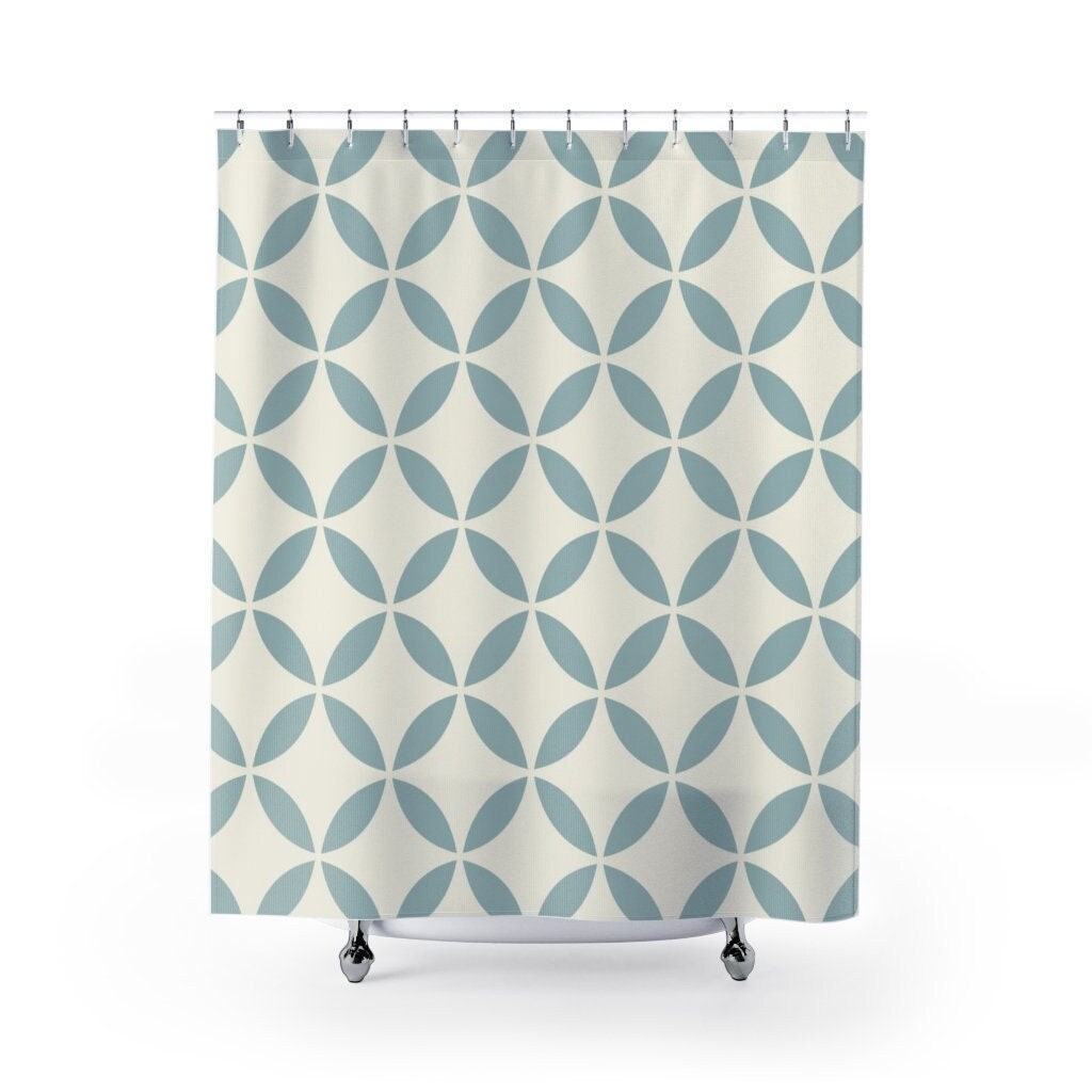 Stylish Contemporary Geometric Shower Curtain for a Modern Bathroom, 71 x 71 inch Curtain