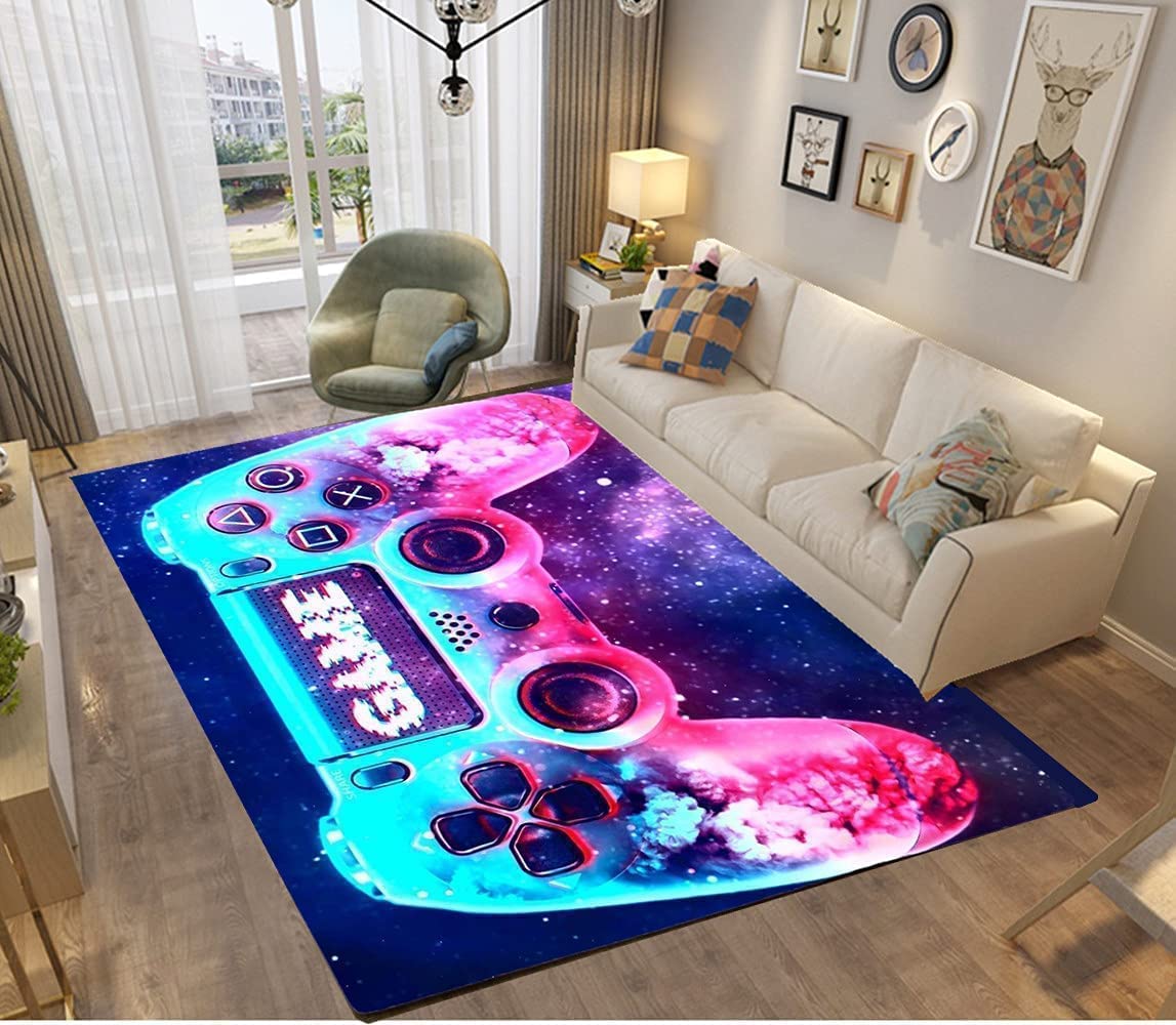 Stylish Gamer Area Floor Rugs with Non-Slip Mat for Boys Bedroom - Image 2