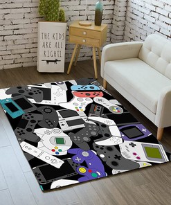 Stylish Gamer Sweatshirt for Boys: Non-Slip Area Rug with 3D Printed Gamepad and Controller Design