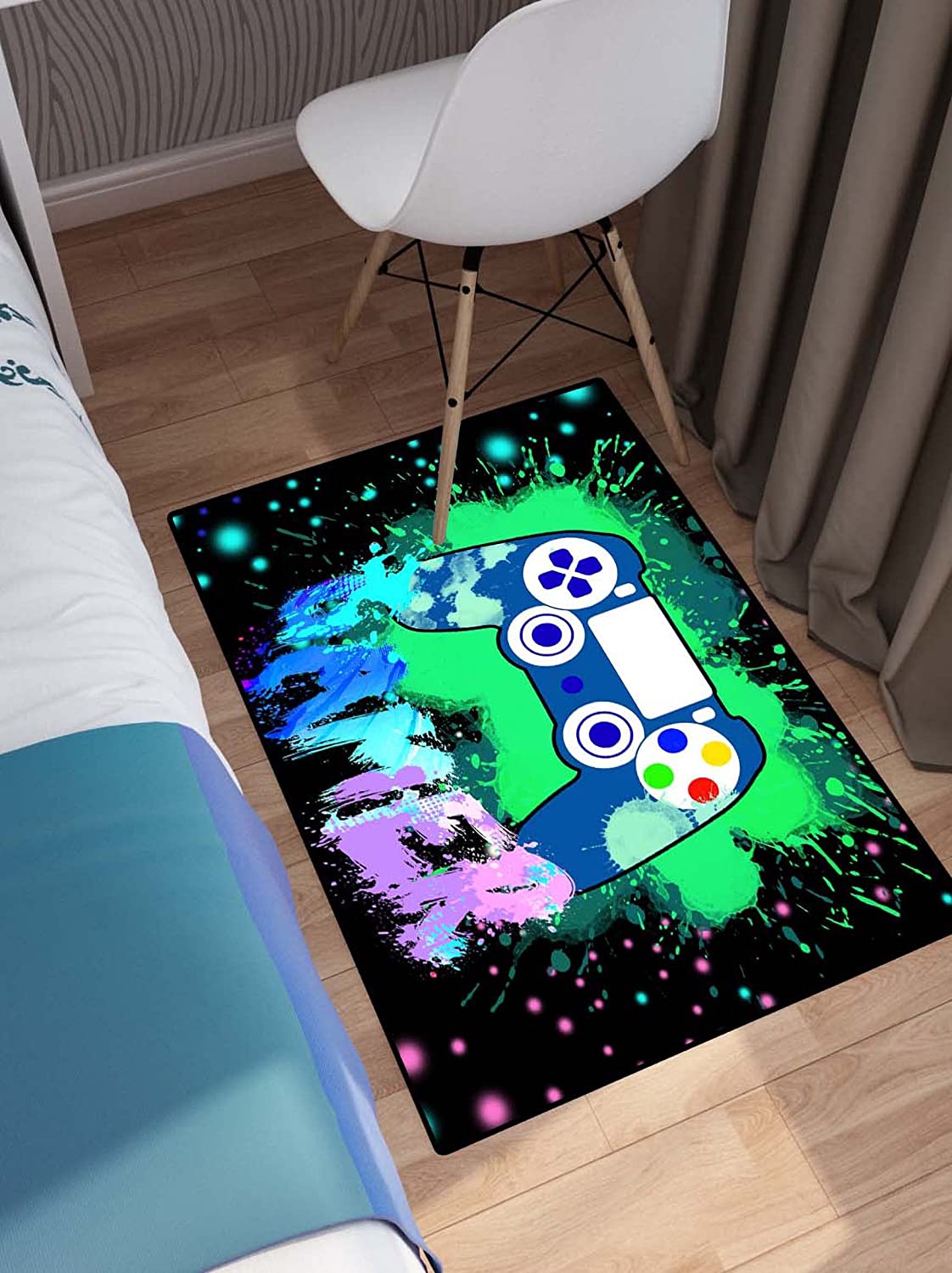 Stylish Gaming Area Rugs for Boys Bedroom - Perfect Gamer Rug for Room Decor and Standing Throw
