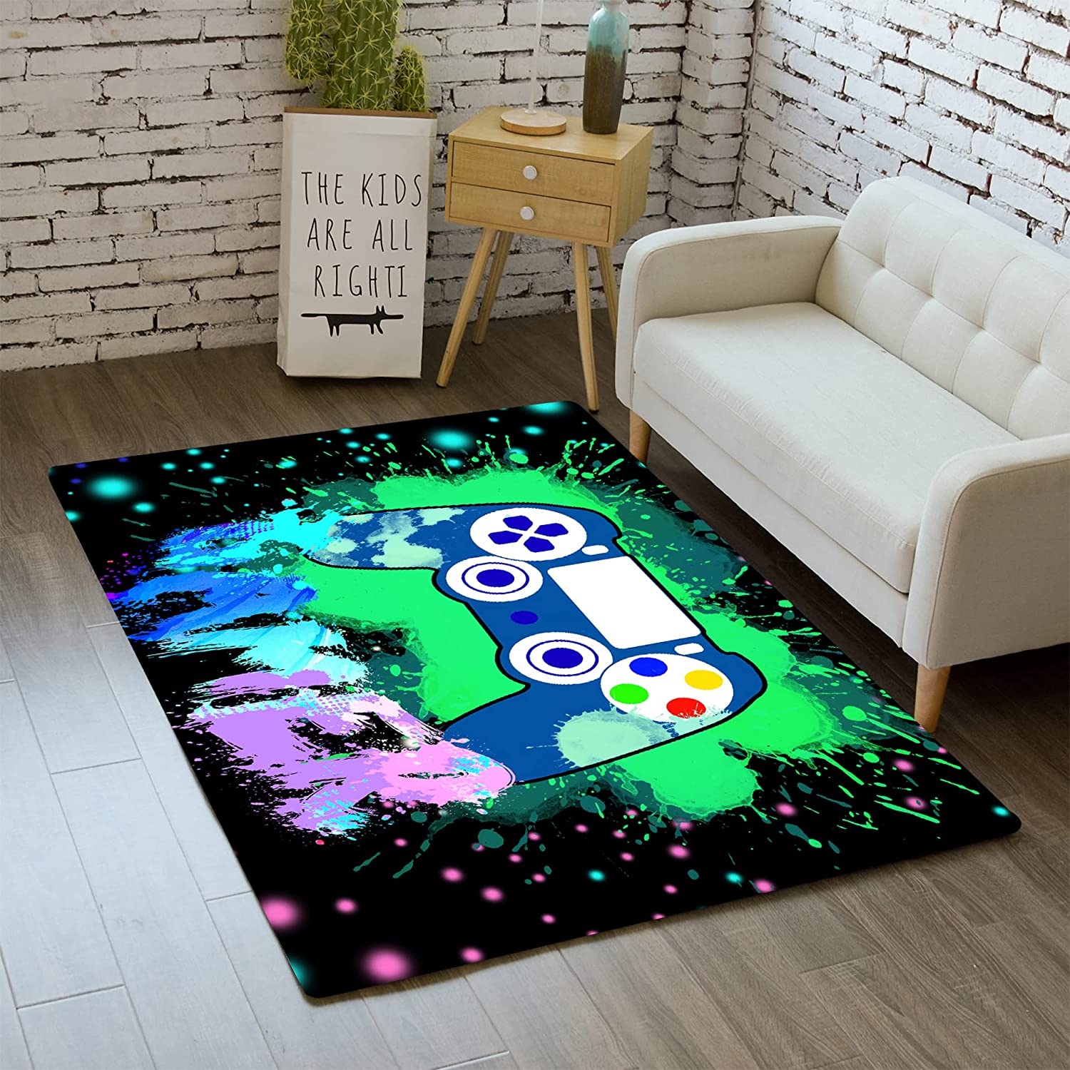 Stylish Gaming Area Rugs for Boys Bedroom - Perfect Gamer Rug for Room Decor and Standing Throw - Image 2