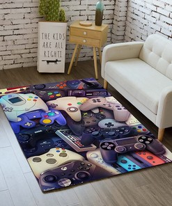 Stylish Hoodie for Boys' Playroom: Non-Slip Carpet with 3D Printed Gamepad and Controller Design