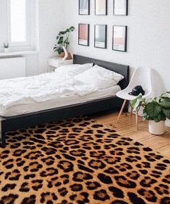 Stylish Leopard Print Non-Slip Area Rug for Living Room and Bedroom Decor with Animal-inspired Touch