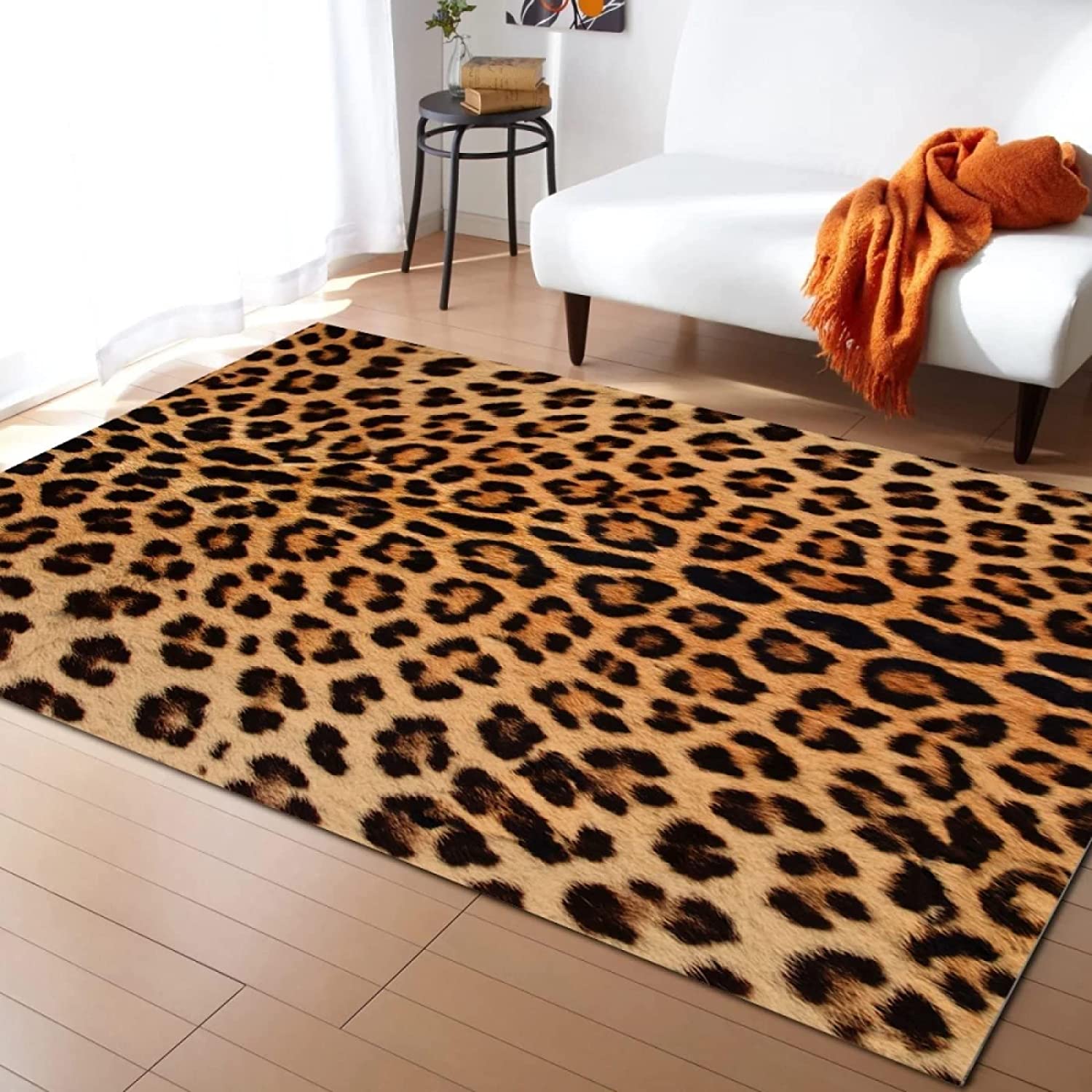 Stylish Leopard Print Non-Slip Area Rug for Living Room and Bedroom Decor with Animal-inspired Touch - Image 2