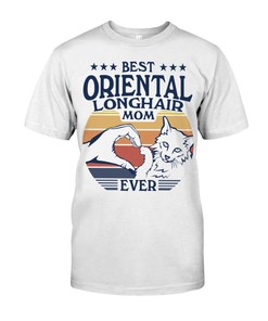 Stylish Oriental Longhair Cat T-Shirt For Women - A Beautiful And Unique Addition To Your Cat Clothing Collection