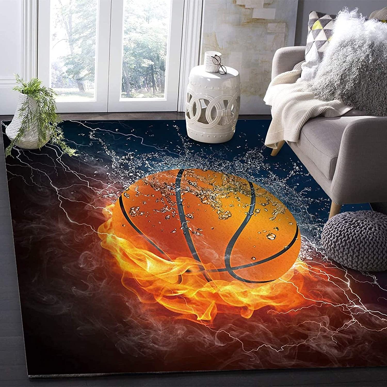 Stylish and Durable Men's Basketball Rugs: Easy to Clean and Machine Washable - Image 2