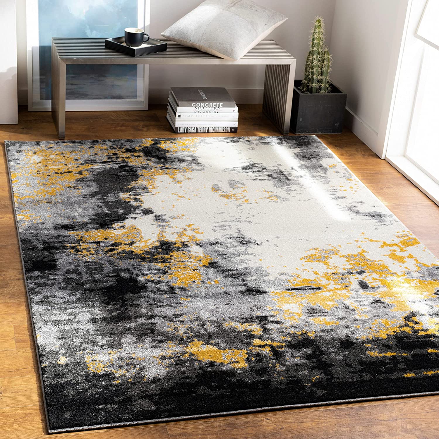 Stylish and Elegant Cantrell Modern Area Rug in Black - Perfect for Home Decoration - Image 2