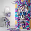 Sugar Skull Bathroom Set featuring Shower Curtain, Bath Mat, and Towels