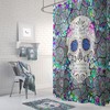 Sugar Skull Boho Shower Curtain, Colorful Mosaic Bath Print, Bohemian Bathroom Accessories, Halloween Decor