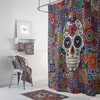 Sugar Skull Curtain Shower Curtain for a Gothic and Romantic Bathroom Decor