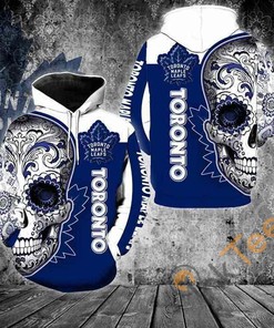 Sugar Skull Print Toronto Maple Leafs 3D Hoodie