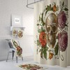 Sugar Skulls Day Of The Dead Poppies and Roses Shower Curtain Set for a Romantic and Gothic Bathroom Decor