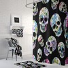 Sugar Skulls Day Of The Dead Skull Bathroom Decor Shower Curtain for a Gothic Bathroom Theme