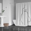 Sultry and Sexy Lady Shower Curtain with Feminine Nude Line Art Design for Fun and Flirty Bathroom Decor